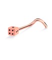 Little Dice Shaped Silver Curved Nose Stud NSKB-1027